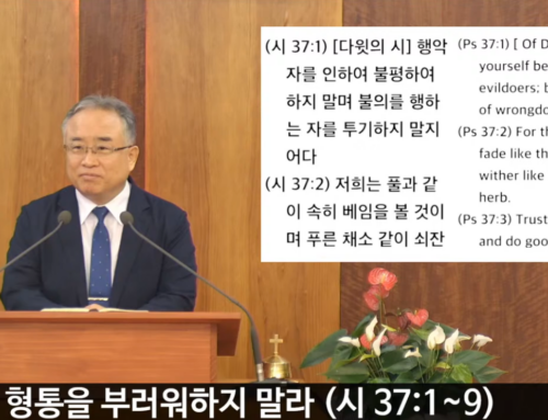 [복음메시지] 악인의 형통을 부러워하지 말라 (시편 37:1-9)